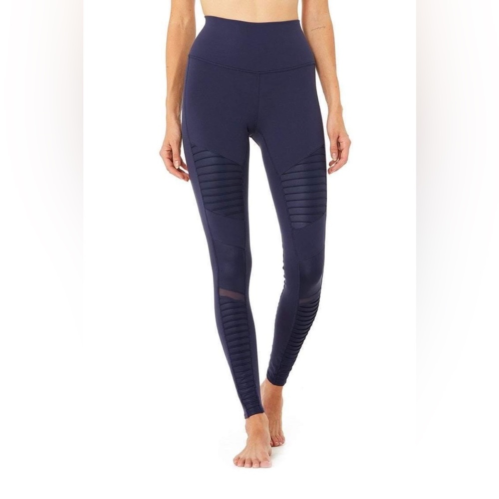 Navy Alo high waist Moto Leggings